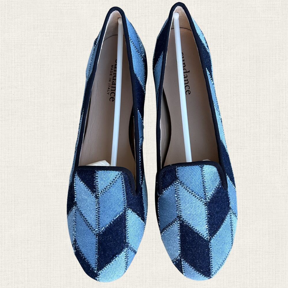 Sundance Denim Shades Loafers Navy Blue Patchwork EU 40 US 8.5 NWB - Picture 4 of 9